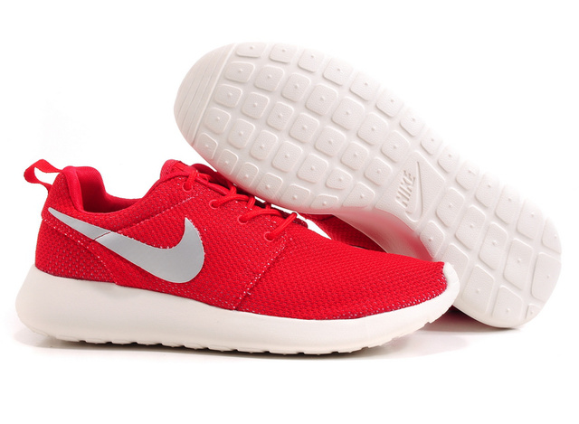 Nike Roshe Running Chaussures Hommes Blanc Rouge